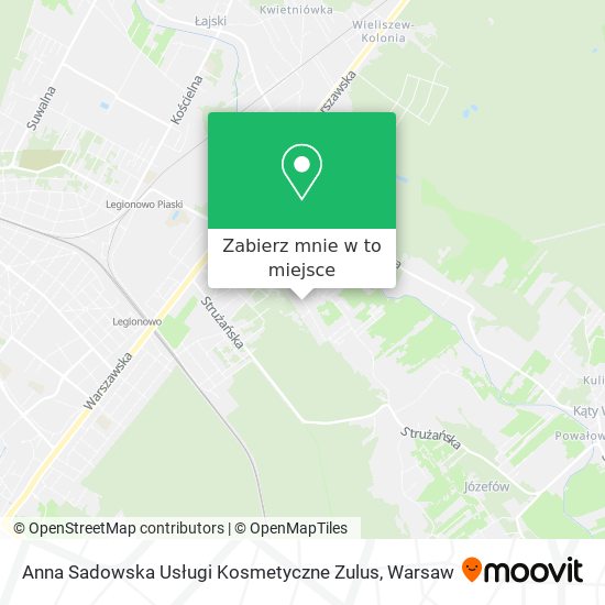 Mapa Anna Sadowska Usługi Kosmetyczne Zulus