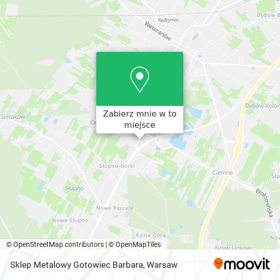 Mapa Sklep Metalowy Gotowiec Barbara