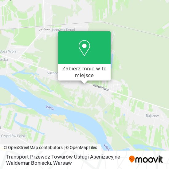 Mapa Transport Przewóz Towarów Usługi Asenizacyjne Waldemar Boniecki