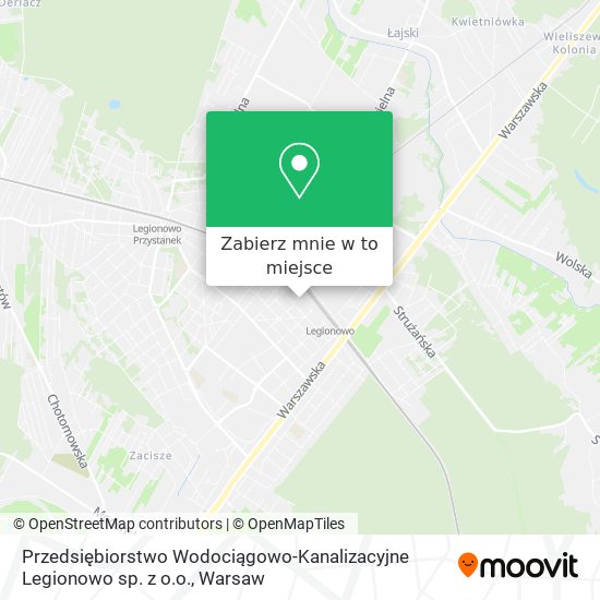 Mapa Przedsiębiorstwo Wodociągowo-Kanalizacyjne Legionowo sp. z o.o.