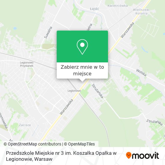 Mapa Przedszkole Miejskie nr 3 im. Koszałka Opałka w Legionowie