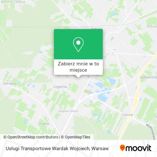 Mapa Usługi Transportowe Wardak Wojciech