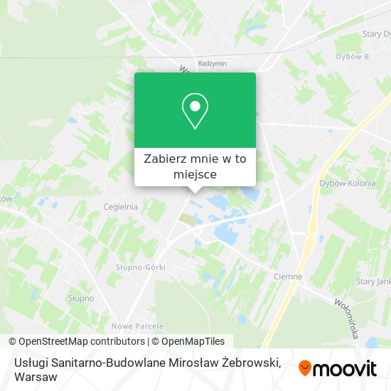 Mapa Usługi Sanitarno-Budowlane Mirosław Żebrowski