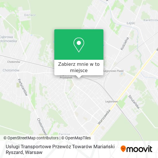 Mapa Usługi Transportowe Przewóz Towarów Mariański Ryszard