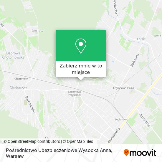 Mapa Pośrednictwo Ubezpieczeniowe Wysocka Anna