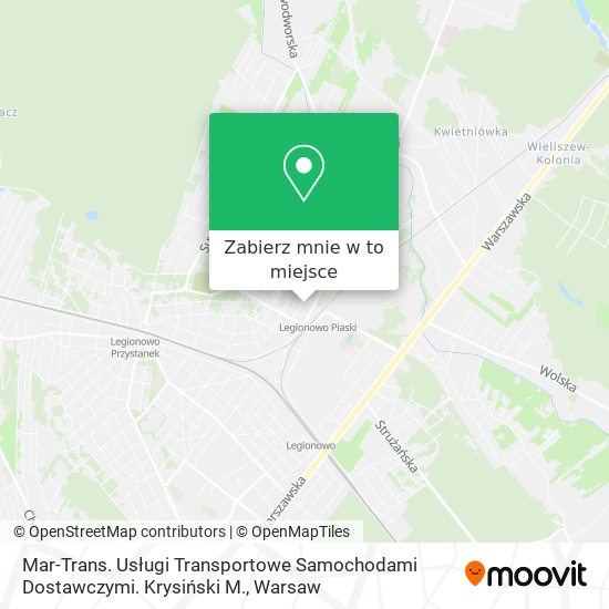 Mapa Mar-Trans. Usługi Transportowe Samochodami Dostawczymi. Krysiński M.