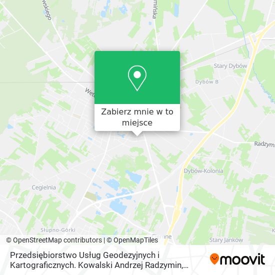 Mapa Przedsiębiorstwo Usług Geodezyjnych i Kartograficznych. Kowalski Andrzej Radzymin