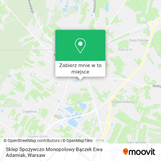 Mapa Sklep Spożywczo Monopolowy Bączek Ewa Adamiak