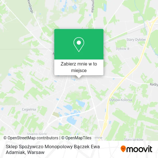 Mapa Sklep Spożywczo Monopolowy Bączek Ewa Adamiak