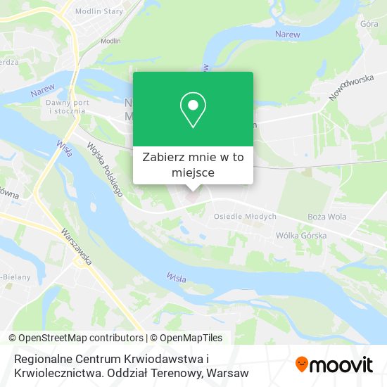 Mapa Regionalne Centrum Krwiodawstwa i Krwiolecznictwa. Oddział Terenowy