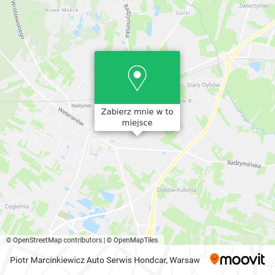 Mapa Piotr Marcinkiewicz Auto Serwis Hondcar