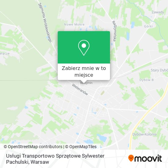 Mapa Usługi Transportowo Sprzętowe Sylwester Pachulski