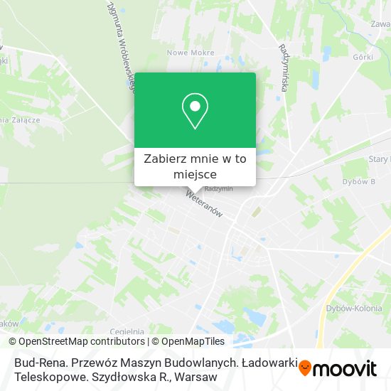 Mapa Bud-Rena. Przewóz Maszyn Budowlanych. Ładowarki Teleskopowe. Szydłowska R.