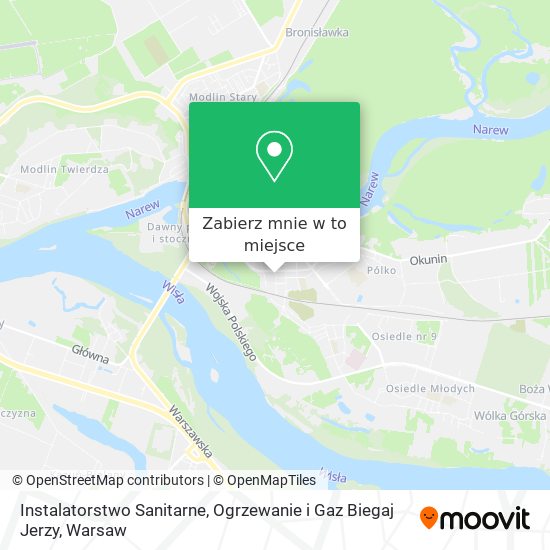 Mapa Instalatorstwo Sanitarne, Ogrzewanie i Gaz Biegaj Jerzy