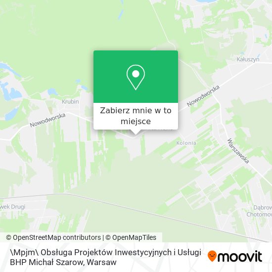 Mapa \Mpjm\ Obsługa Projektów Inwestycyjnych i Usługi BHP Michał Szarow