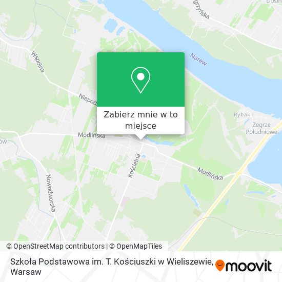 Mapa Szkoła Podstawowa im. T. Kościuszki w Wieliszewie