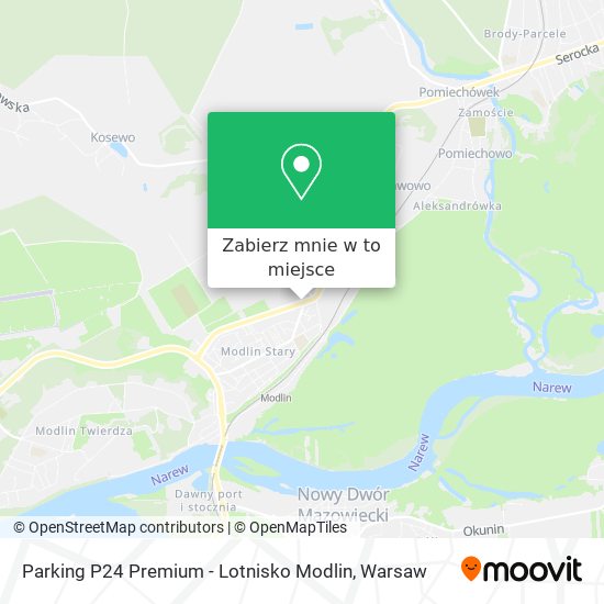 Mapa Parking P24 Premium - Lotnisko Modlin