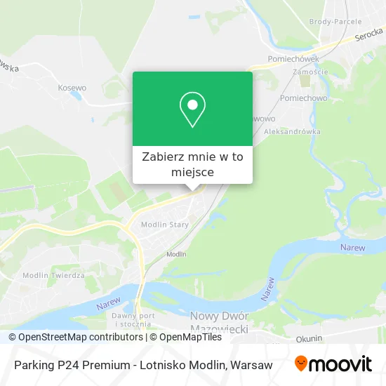 Mapa Parking P24 Premium - Lotnisko Modlin