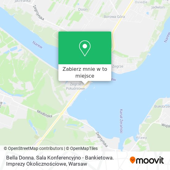 Mapa Bella Donna. Sala Konferencyjno - Bankietowa. Imprezy Okolicznościowe