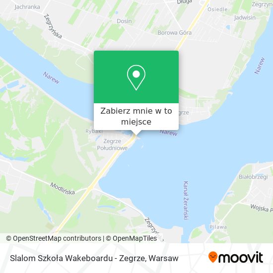 Mapa Slalom Szkoła Wakeboardu - Zegrze