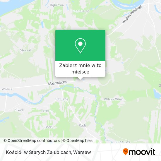 Mapa Kościół w Starych Załubicach