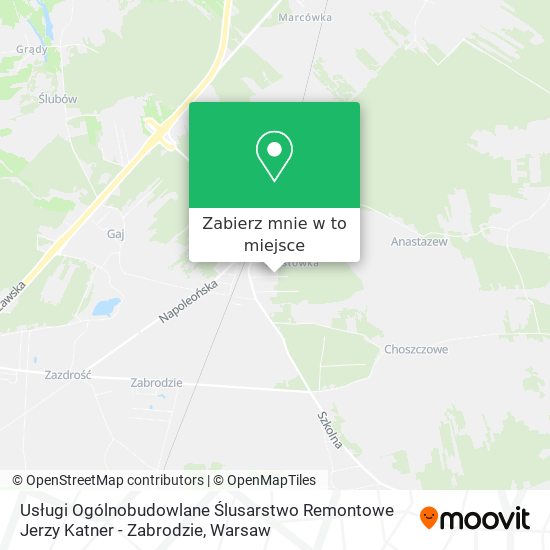 Mapa Usługi Ogólnobudowlane Ślusarstwo Remontowe Jerzy Katner - Zabrodzie