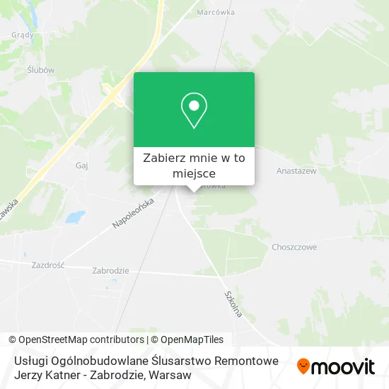 Mapa Usługi Ogólnobudowlane Ślusarstwo Remontowe Jerzy Katner - Zabrodzie