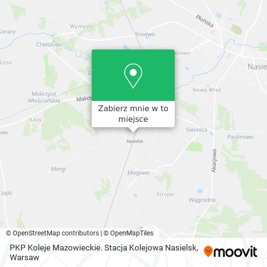 Mapa PKP Koleje Mazowieckie. Stacja Kolejowa Nasielsk