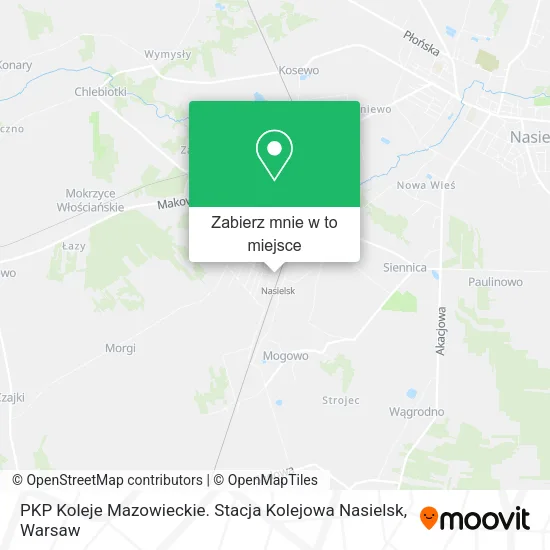 Mapa PKP Koleje Mazowieckie. Stacja Kolejowa Nasielsk