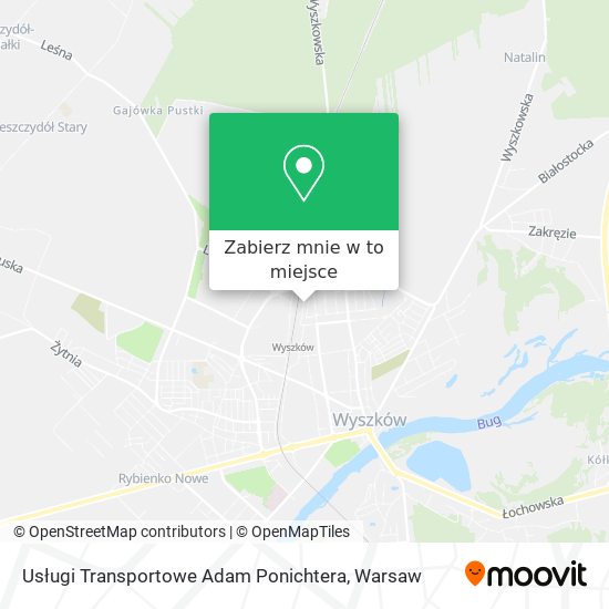 Mapa Usługi Transportowe Adam Ponichtera