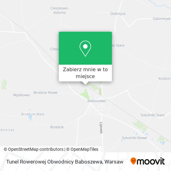 Mapa Tunel Rowerowej Obwodnicy Baboszewa