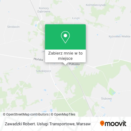 Mapa Zawadzki Robert. Usługi Transportowe