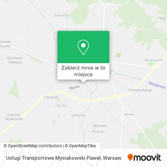 Mapa Usługi Transportowe Mysiakowski Paweł