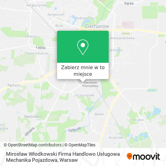 Mapa Mirosław Włodkowski Firma Handlowo Usługowa Mechanika Pojazdowa