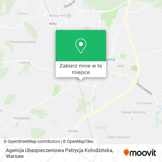 Mapa Agencja Ubezpieczeniowa Patrycja Kołodzińska