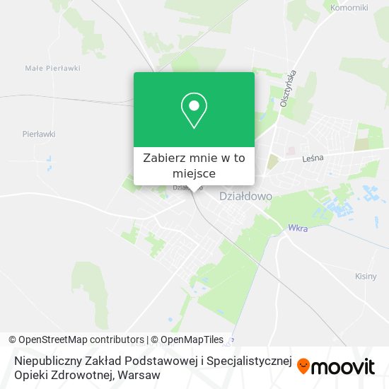 Mapa Niepubliczny Zakład Podstawowej i Specjalistycznej Opieki Zdrowotnej