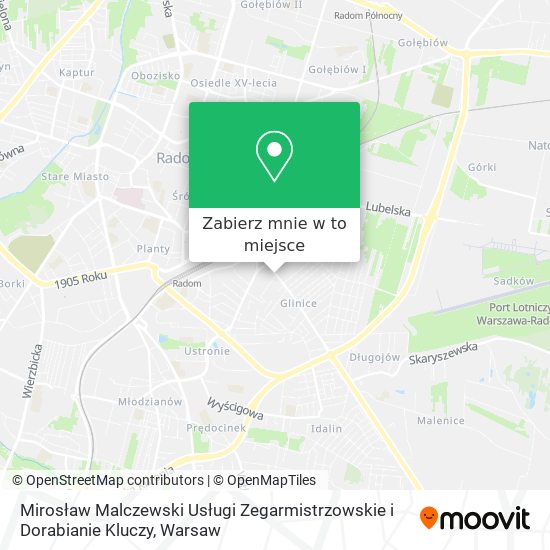 Mapa Mirosław Malczewski Usługi Zegarmistrzowskie i Dorabianie Kluczy