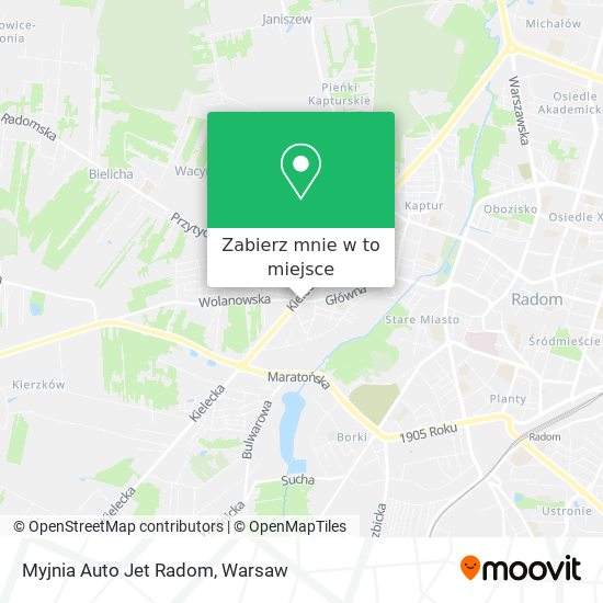 Mapa Myjnia Auto Jet Radom