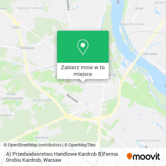 Mapa A) Przedsiebiorstwo Handlowe Kardrob B)Ferma Drobiu Kardrob