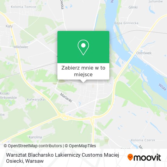 Mapa Warsztat Blacharsko Lakierniczy Customs Maciej Osiecki