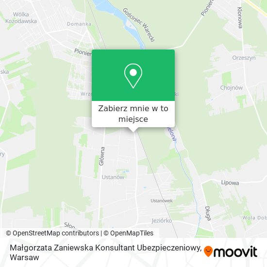 Mapa Małgorzata Zaniewska Konsultant Ubezpieczeniowy