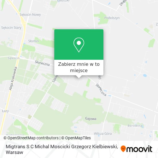 Mapa Migtrans S C Michal Moscicki Grzegorz Kielbiewski