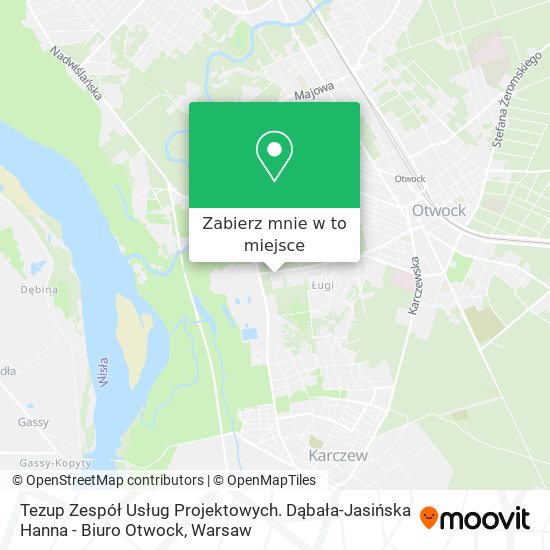 Mapa Tezup Zespół Usług Projektowych. Dąbała-Jasińska Hanna - Biuro Otwock