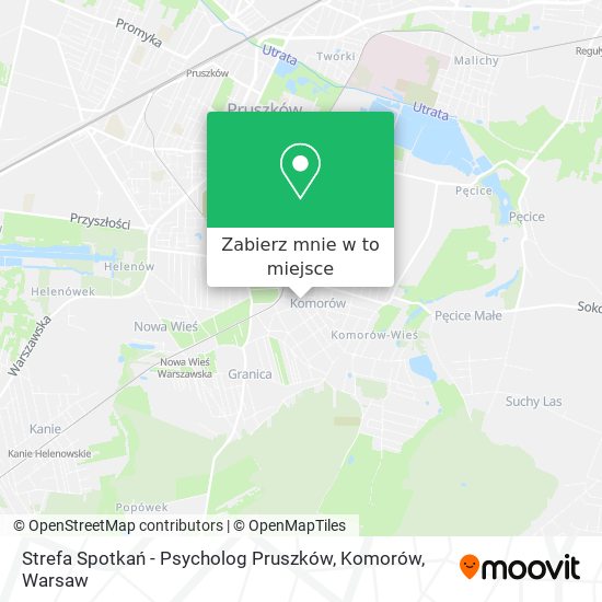 Mapa Strefa Spotkań - Psycholog Pruszków, Komorów