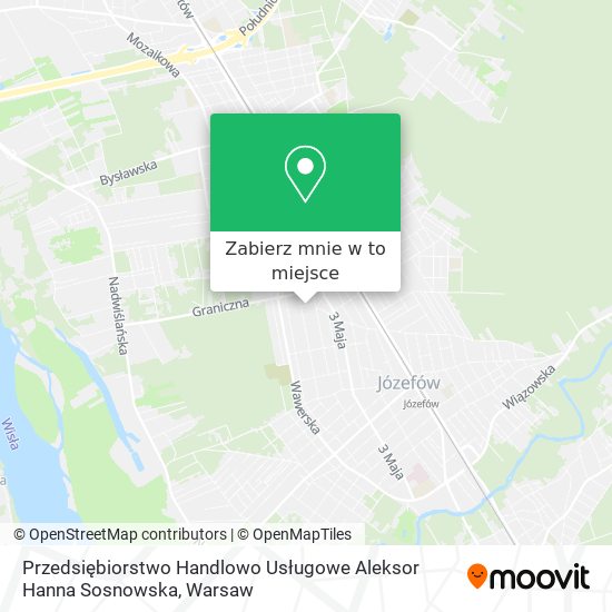 Mapa Przedsiębiorstwo Handlowo Usługowe Aleksor Hanna Sosnowska