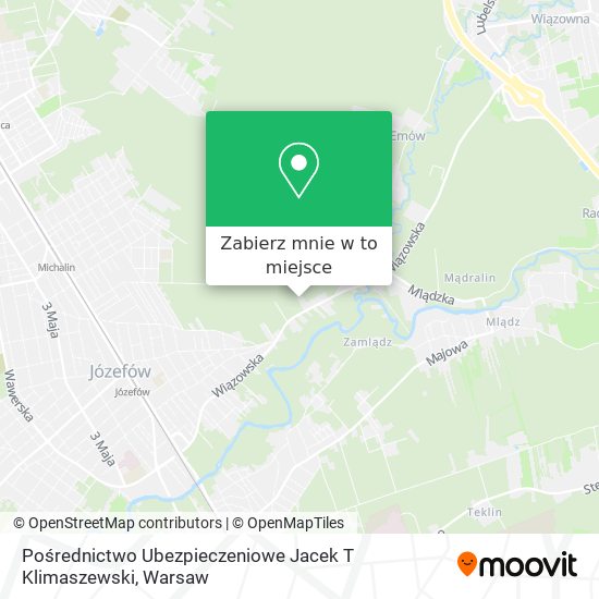 Mapa Pośrednictwo Ubezpieczeniowe Jacek T Klimaszewski