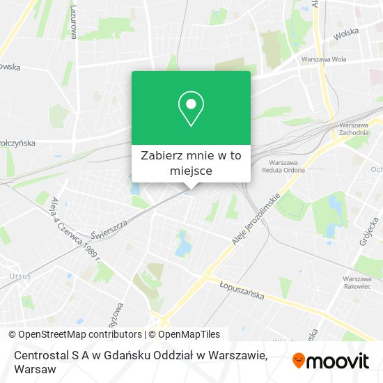 Mapa Centrostal S A w Gdańsku Oddział w Warszawie