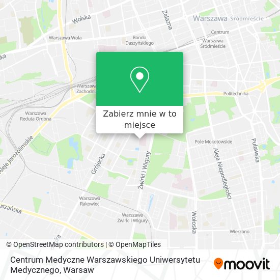 Mapa Centrum Medyczne Warszawskiego Uniwersytetu Medycznego