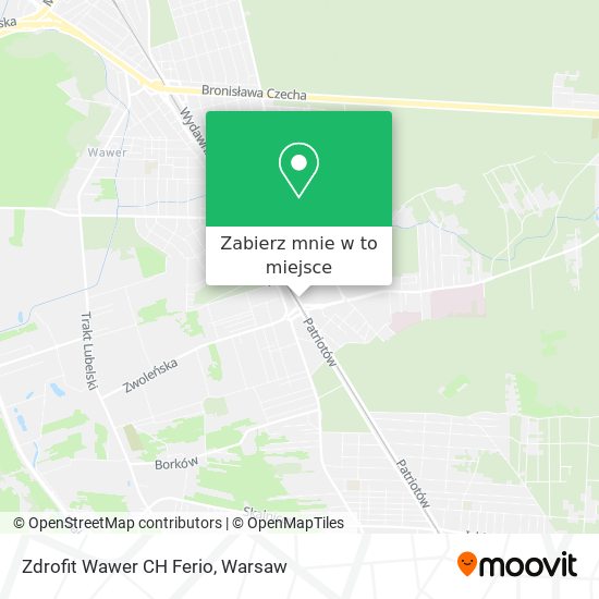 Mapa Zdrofit Wawer CH Ferio