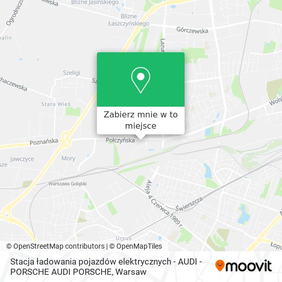 Mapa Stacja ładowania pojazdów elektrycznych - AUDI - PORSCHE AUDI PORSCHE